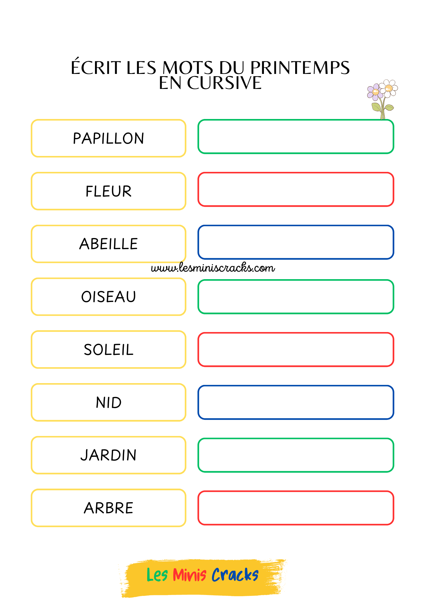 writing spring words