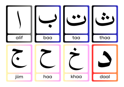 cartes alphabet arabe