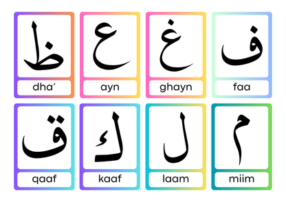 cartes alphabet arabe